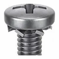 SEMS Screw: External Tooth, M2.5x0.45 Thread Size, 6 mm Lg, Stainless Steel, Passivated, Pan, 25 PK (MPN 1-MPE-2.5-6)