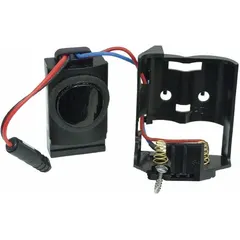 Plastic control module with integrated battery holder for electronic sensor faucets. Overall length 4 7/8 in. Used to replace or repair the control system in touchless faucets for commercial restrooms, healthcare facilities, and foodservice environments.