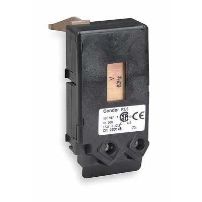 CONDOR USA, INC Under Voltage Relay (MPN RU3M). Key specifications — Brand: CONDOR USA - Shunts & Undervoltage Relays for Pressure Switches