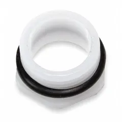 This valve seat assembly is a replacement component for Air-Trol® institutional toilet flush valves. Made of white plastic, it provides a sealing surface to control water flow and prevent leaks. Overall width is 5/8 in and overall height is 3/8 in. Includes the Air-Trol Valve Valve Seat.
