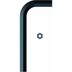 L-shaped hex key with 7/32 in SAE tip size, long length, and two tips. Made of alloy steel with a black finish. Used for tightening or loosening hex socket screws in confined spaces.