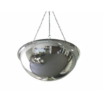 FRED SILVER Full Dome Mirror: Round, Full Dome Mirror, Acrylic, Acrylic, Chain Kit - Full-Dome Mirrors