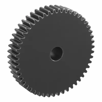 KHK GEARS Spur Gear: Module m 1, 50 Teeth, 8 mm Bore Dia, Black Oxide Coated Carbon Steel - Metric Spur Gears with Standard Hub