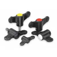 KIPP Hand Knob: Wing, Plastic w/ Steel Thread, M6 Thread, 10 mm Thread Lg, 50 mm Dia (MPN K0274.106)