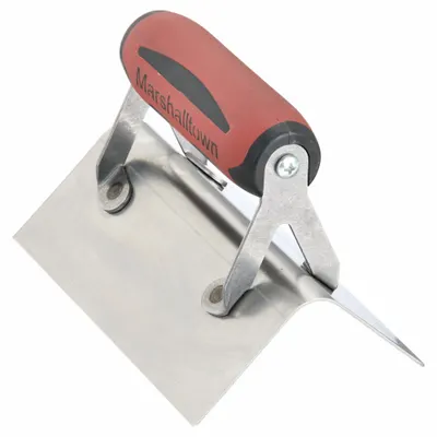 MARSHALLTOWN Corner Trowel: Stainless Steel, 6 in Blade Lg, 2 1/2 in Blade Wd - Step Tools