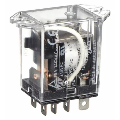 OMRON Flange Mount Relay: Surface (Top Flange) Mounted, 15 A Current Rating, 12V DC - Surface-Mounted Relays