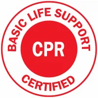 Hard Hat Label: Basic Life Support Certified CPR, 2 in Dia, English, Non-Reflective, 4 Labels, Std (MPN 49576)