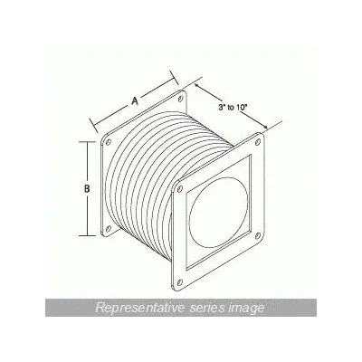 HAMMOND MANUFACTURING Wireway Flexible Fitting: 6 in Wd, 6 in Ht, 304 Stainless Steel - Flexible Fittings for Corrosion-Resistant Washdown Wireways