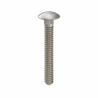 Square neck carriage bolts feature a smooth, rounded head and a square neck that prevents rotation during tightening. Suitable for fastening metal to wood or metal to metal in construction, machinery assembly, and industrial maintenance. This 25-piece pack contains #10-24 thread size, 1-1/2 in length, 18-8 stainless steel bolts with plain finish