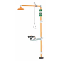 GUARDIAN EQUIPMENT Shower with Eyewash: Floor Mnt, Uncovered, Stainless Steel Bowl, Barrier Free (MPN GBF1909)