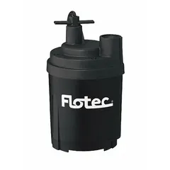 Light-duty submersible electric-operated utility pump for removing clean or slightly dirty water from basements, sumps, or flooded areas. Operates on 115V AC with continuous duty rating. Features thermoplastic volute and impeller, handles 0 in. max. diameter solids, and includes a 3/4" garden hose adapter.