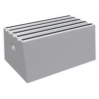 This gray plastic box step stool provides a single 11.5 in standing platform with a 500 lb load capacity. Suitable for industrial and commercial settings, it offers a stable low-height platform for tasks such as reaching low shelves or accessing equipment in warehouses, workshops, and retail environments