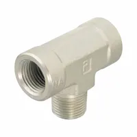 Metal Pipe Tee: Tee (Run x Run x Branch), 316 Stainless Steel, 1/4 in x 1/4 in x 1/4 in, 5,000 psi (MPN 1/4 MMS-SS)