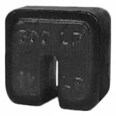 This Class 7 slotted calibration weight has a nominal mass of 1.5 lb and is constructed from cast iron. It is used for calibrating industrial scales and balances to verify measurement accuracy in manufacturing, warehousing, and quality control applications.