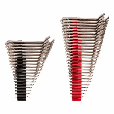 TEKTON Open End Wrench Set: Chromium Molybdenum Steel, Satin, 46 Tools - SAE & Metric, Double End, Open End Wrench Sets