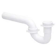 APPROVED VENDOR Plastic P-Trap, 1-1/4 in, 9 in Overall Length, White, Slip Joints