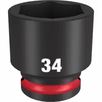 MILWAUKEE Standard Impact Socket: 1/2 in Drive Size, Metric, 34 mm Socket Size, 6-Point, Std (MPN 49-66-6266)