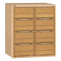 Mailbox: 8 Doors, Horizontal, 26 1/2 in H x 23 1/2 in W x 15 in D, Recessed Mounting, Lockable (MPN 2108RL)