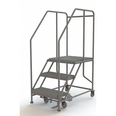 TRI-ARC Mobile Work Platform: 2.5 ft Platform Ht - Max, 24 in x 24 in, Steel - Manual-Lock Rolling Single-Access Platforms