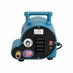This partial supplied-air respirator assembly operates at 2.5 psi and is equipped with 3/4 in Parker EF couplers for quick hose connections. It supplies low-pressure breathing air to respirator systems in industrial environments where airborne contaminants are present, such as paint spraying, chemical handling, or abrasive blasting.