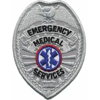 HEROS PRIDE Embroidered Patch: Emergency Medical Services, 2 1/2 in x 3 1/2 in, Gold, Plastic, Badge (MPN 5614)