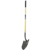 ABILITY ONE Round Point Shovel: Steel Blade, 14 ga, Straight Handle Type, Fiberglass Handle (MPN 5120-01-611-8059)