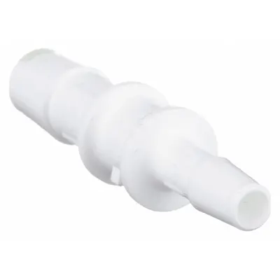 ELDON JAMES Barbed Fitting Coupling: 3/8 in ID x 1/4 in ID size, Barbed x Barbed, Polypropylene - Standard Polypropylene Barbed Tube Fittings