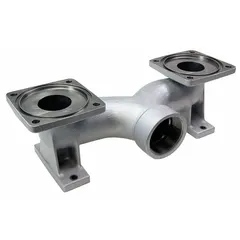 Cast iron inlet manifold with a 3-inch FNPT media intake connection. Designed for use with Dayton NDP-80 series diaphragm pumps. Distributes intake media in industrial fluid-handling systems.