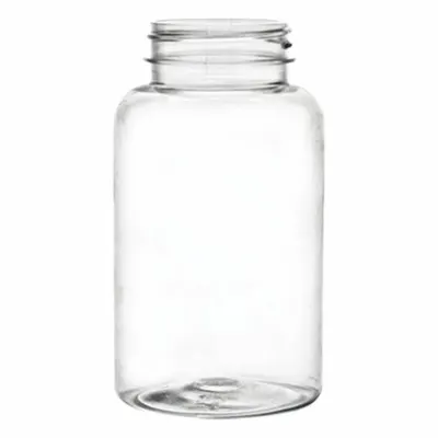 QORPAK Wide Mouth Bottle: PET, 200 mL, 6.75 fl oz, Colorless, 28-400, No Closure - PET Wide Mouth Round Lab Bottles