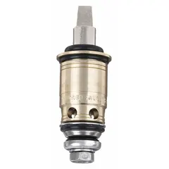 This 12-pack of compression faucet cartridges is constructed from brass for use with hot and cold water. Each cartridge is designed for compression-style faucets and is compatible with Chicago Faucets brand fixtures. Suitable for commercial and industrial plumbing maintenance in restrooms, kitchens, and laboratory settings.