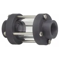 PLAST-O-MATIC Double Wall Sight Flow Indicator: Polypropylene, Double Walls, Flange, 155 psi, Viton (MPN GYW200V-PP)