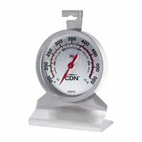 Analog dial thermometer with a 2 in dial and 1 3/4 in overall length. Features a stainless steel case, glass lens, and ±2 °F accuracy. NSF Certified and metal detectable for use in commercial kitchens and food processing environments
