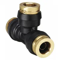 Push-Fit Tee Fitting: 1/2 in OD x 1/2 in OD x 1/2 in OD Fitting Size, Nylon, Coupling, 10 PK (MPN 364PTC-8)