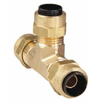 PARKER Compression Tee Fitting: 3/8 in OD x 3/8 in OD x 3/8 in OD Fitting Size, Brass, 10 PK (MPN 164P-6)