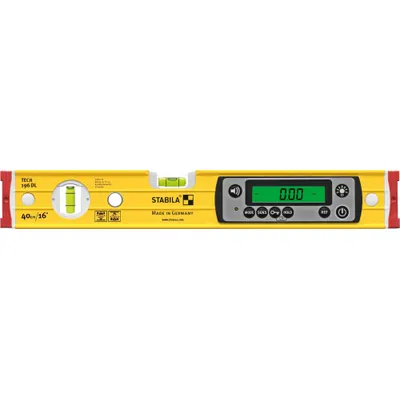 STABILA Digital Level: 1°– 90°, Includes Batteries, 0 Rare Earth, ±0.10°, 16 in Overall Lg - Standard Digital Levels