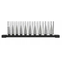 MILWAUKEE Deep Well Socket Set: 3/8 in Drive, 10 Piece, 6-Point, Metric, 10 mm to 19 mm (MPN 48-22-9505)