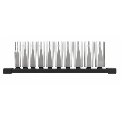 MILWAUKEE Deep Well Socket Set: 3/8 in Drive, 10 Piece, 6-Point, Metric - SAE & Metric Socket Sets