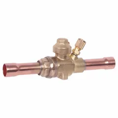 This sweat connection refrigeration ball valve from Parker features a 2 1/8 in female sweat connection and is rated for 700 psi. It includes an access port for service or pressure monitoring and is A2L compatible for use with mildly flammable refrigerants. Designed for shut-off applications in refrigeration systems.