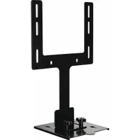 Steel fixed mount with powder-coated black finish. Supports televisions up to 8 lb. Designed for installation below the TV. Includes mounting hardware