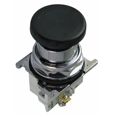 EATON Mushroom Head Push Button: Non-Illuminated, Mushroom Head Profile, Metallic - Mushroom-Head Push Buttons