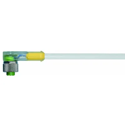 MURRELEKTRONIK Cordset: M12 Female Right Angle X Bare Wire, 3 Pins, Gray, PVC, 5 m Cable Lg - Single-Ended Cordsets with Status LED & PVC Jacket for Flexing Applications