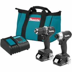 This 2-tool combination kit includes an 18 V LXT® drill/driver and an 18 V LXT® impact driver. Designed for drilling and fastening tasks in construction, woodworking, and metalworking applications.