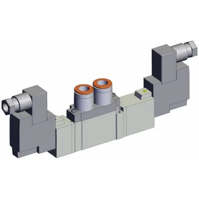 SMC Solenoid Valve: SY7000 Series, Double Solenoid, Five-Way / Three-Position - SMC SY Series Directional Control Valves
