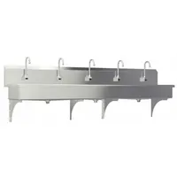 SANI-LAV Wash Station: 5 Stations, 8 in Bowl Dp, 97 in Bowl Lg, 16 1/2 in Bowl Wd, Faucet Included (MPN 510WA)