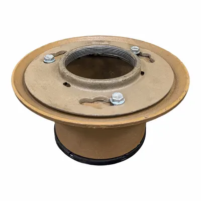 JAY R. SMITH MFG. CO Floor Drain: 9 in Overall Dia, 4 in Nominal Pipe Size, Push On - Height Adjustable Floor Drains