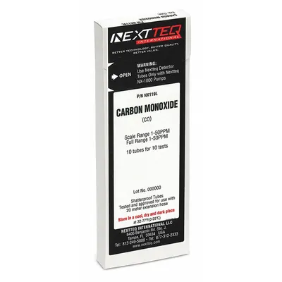 NEXTTEQ Detector Tube: NEXTEQ NX-1000, CO, Gas Detection Tube, Carbon Monoxide ( CO ) - Gas Detection Tubes For Use In NEXTTEQ NX-1000 Pumps