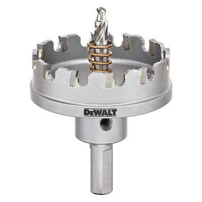 DEWALT Hole Saw: 1 3/8 in Saw Dia., 2 Teeth per Inch, 1/4 in Max. Cutting Dp, Carbide Tipped - Multi-Material-Cutting Hole Saws with Attached Arbor
