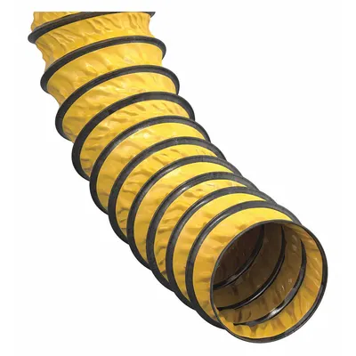 HI-TECH DURAVENT Ducting Hose: 6 in ID, 25 ft, Black/Yellow - Insulated & Reinforced Neoprene Duct Hoses for Air