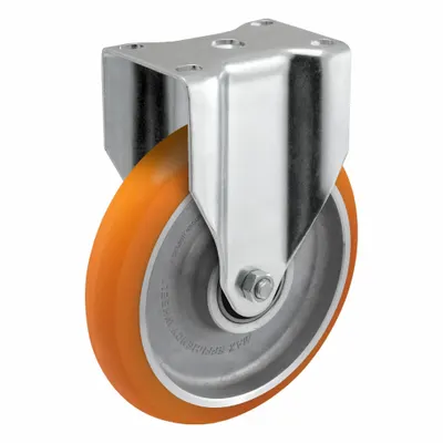 COLSON Caster: Rigid, No Brake, Polyurethane, 6 in Wheel Dia, 1 1/4 in Wheel Wd - Medium-Duty Plate Casters