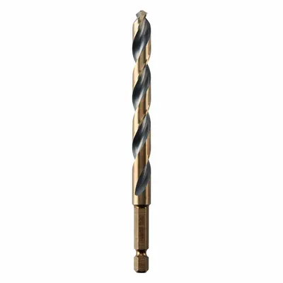 DEWALT Hex Shank Drill Bit: 23/64", 135° Split Point, Black & Gold HSS - Dewalt Impact Ready Drill Bits